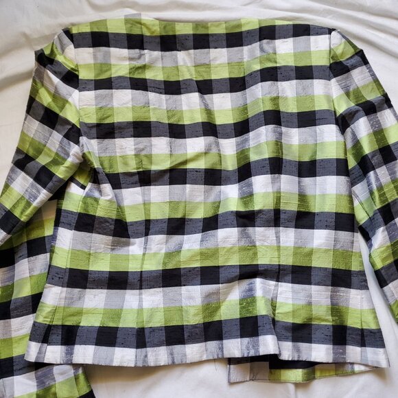 Maggy L sz 4 90's crop jacket-100%silk-lined - Picture 3 of 4